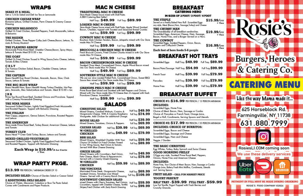CATERING MENU
